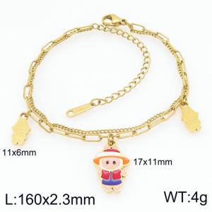 Stainless steel gold bracelet - KB207894 -ZLA